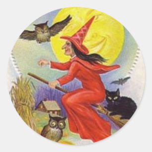 Halloween Wenskaarten Klassieke Posters Ronde Sticker