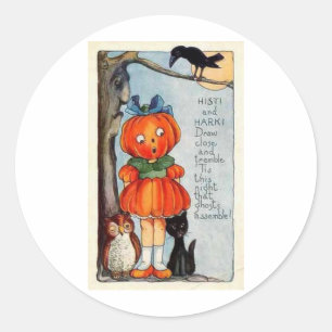 Halloween Wenskaarten Klassieke Posters Ronde Sticker