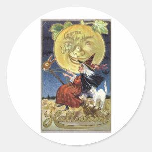 Halloween Wenskaarten Klassieke Posters Ronde Sticker
