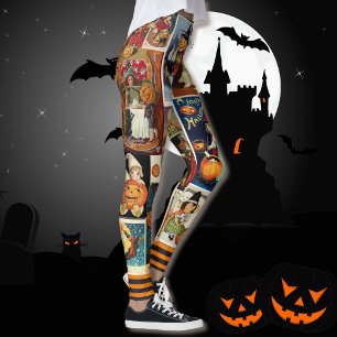 Halloween Wenskaarten Witches Pumpkins Leggings