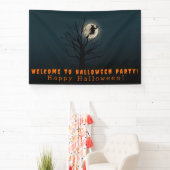Halloween wenst heks maan boom spandoek (Insitu)