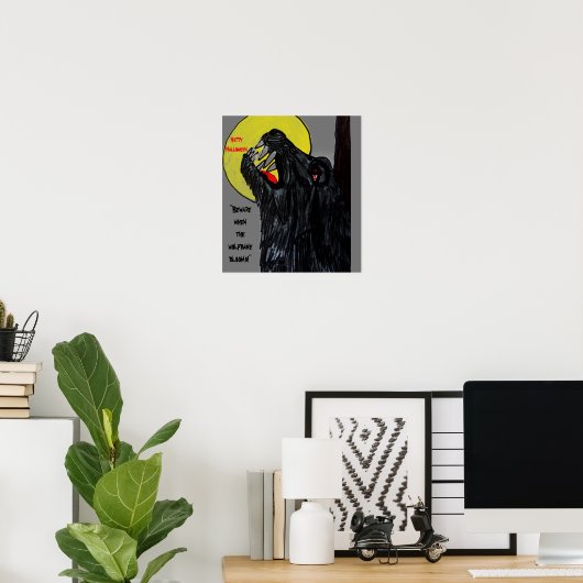 HALLOWEEN WEREWOLF BEWARE HET MOON poster (Thuiskantoor)