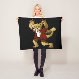 Halloween Werewolf Cat Fleece Deken