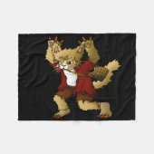 Halloween Werewolf Cat Fleece Deken (Voorkant (Horizontaal))