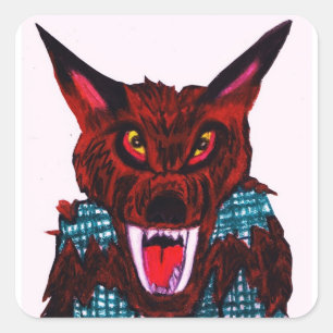 HALLOWEEN WEREWOLF-stickers Vierkante Sticker