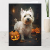Halloween West Highland White Terrier Pumpkins Kaart (Voorkant)