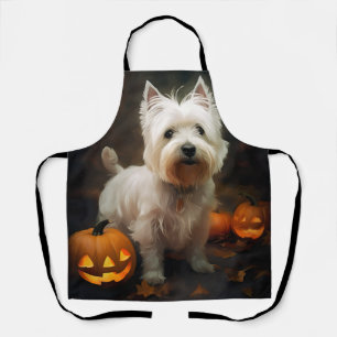 Halloween West Highland White Terrier Pumpkins Schort