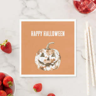 Halloween Western Cowgirl Cowboy Oranje Pompoen Servet