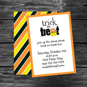 Halloween Whimsical Candy Corn Trick or treat Kaart