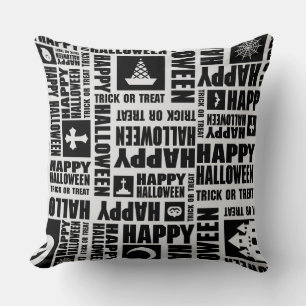 Halloween Whimsical Cool Funny Black Kussen