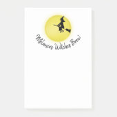 Halloween Whimsical Flying Witch Full Moon Post-it® Notes (Voorkant)
