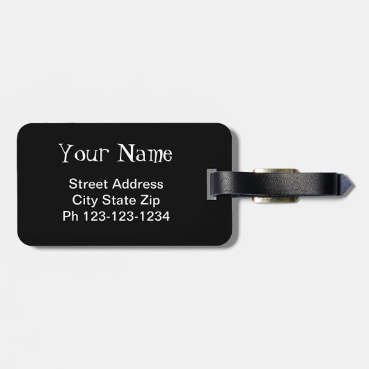 Halloween Whimsy Danskeletons Paars Top Hat Bagagelabel (Achterkant horizontaal)