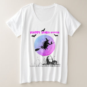 Halloween White Bovenkant Grote Maat T-shirt