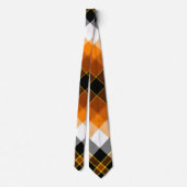 Halloween White, Orange, Yellow & Black Plaid Stropdas (Achterkant)