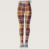 Halloween White, Oranje & Paars Pset Pattern Leggings (Voorkant)