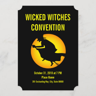 Halloween Wied Witches Convention Party nodigt uit Kaart