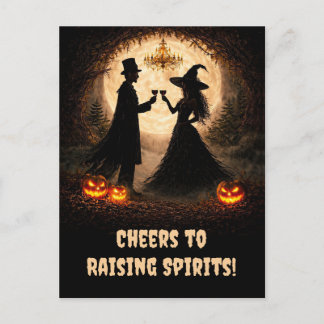 Halloween Wijn Klinkt Schattig en Leuk om de Geest Feestdagenkaart
