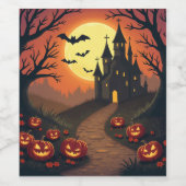 Halloween wijnfles wijn etiket (Enkel label)