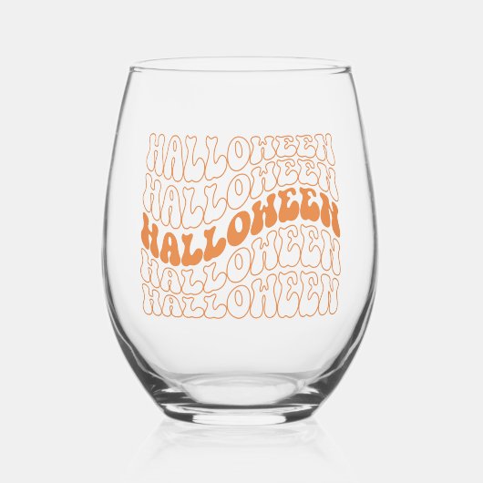 Halloween Wijnglas Zonder Voet (Voorkant)
