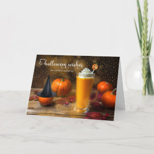 Halloween wil een Latte of Delicious Fun Feestdagen Kaart