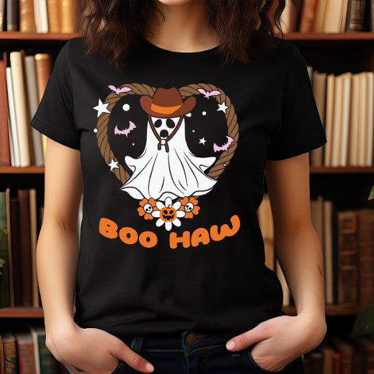 HALLOWEEN WILD WEST BOO HAW COWBOY SPOOKY T-SHIRT