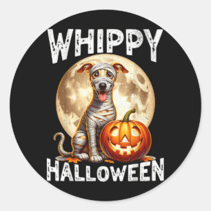 Halloween Windhond Hond Ronde Sticker