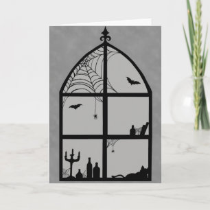 Halloween Window Silhouette-kaart Kaart