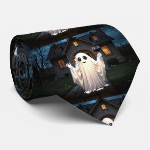 Halloween Wine Ghost Holiday Grappig Schattige Stropdas