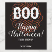 Halloween Wine Label Boo Wijn Etiket (Enkel label)