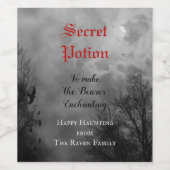 Halloween Wine Potion Party Favor with Ravens Wijn Etiket (Enkel label)