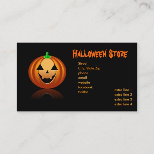 Halloween winkel visitekaartje (Voorkant)