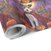 Halloween Wirefox Terrier Vampire Pumpkins eng Cadeaupapier (Rol Hoek)