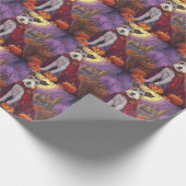 Halloween Wirefox Terrier Vampire Pumpkins eng Cadeaupapier (Hoek)