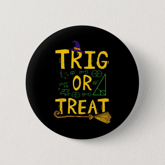 Halloween Wiskunde docent trig of behandeling stud Ronde Button 5,7 Cm (Voorkant)