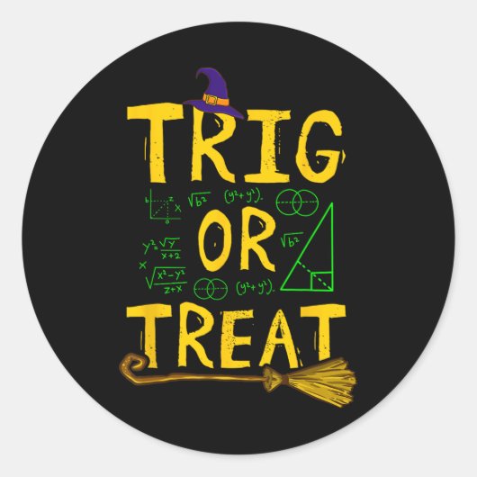 Halloween Wiskunde docent trig of behandeling stud Ronde Sticker (Voorkant)