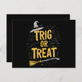 Halloween Wiskunde leraar Trig of Treat School Briefkaart (Voorkant / Achterkant)
