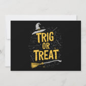 Halloween Wiskunde leraar Trig of Treat School Kaart (Voorkant)