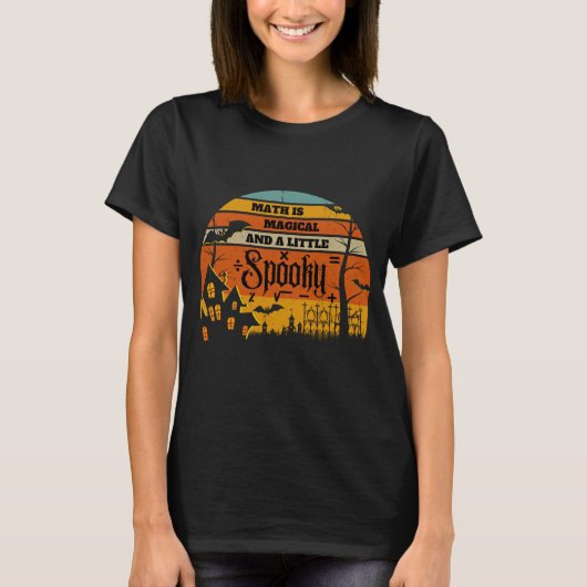 Halloween Wiskunde Teacher Zwart T-shirt (Voorkant)