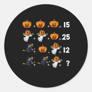 Halloween Wiskunde vergelijking voor Wiskunde doce Ronde Sticker