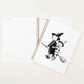 Halloween Witch and Clown Riding Broomstick Planner