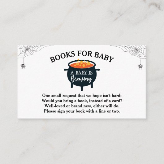 Halloween Witch Baby shower Books for Baby Informatiekaartje (Voorkant)