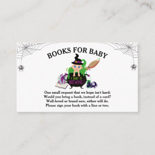 Halloween Witch Baby shower Books for Baby Informatiekaartje