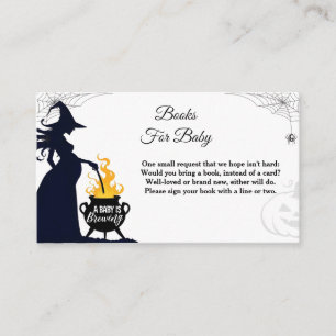 Halloween Witch Baby shower Books for Baby Informatiekaartje