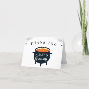 Halloween Witch Baby shower Dank je Bedankkaart