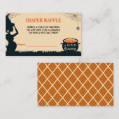 Halloween Witch Baby Shower Diaper Raffle Informatiekaartje (Voorkant / Achterkant)