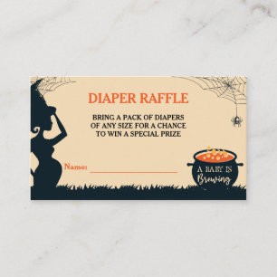 Halloween Witch Baby Shower Diaper Raffle Informatiekaartje