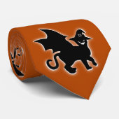 Halloween Witch Bat Cat Stropdas (Opgerold)