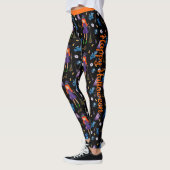 Halloween Witch Bat Kat Ghost Uitstekende kwalitei Leggings (Links)
