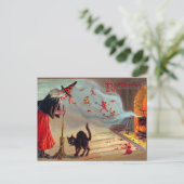  Halloween Witch Black Cats briefkaart (Staand voorkant)