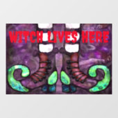 Halloween Witch Boots Whimsical Paarse Groen Raamsticker (Vel)